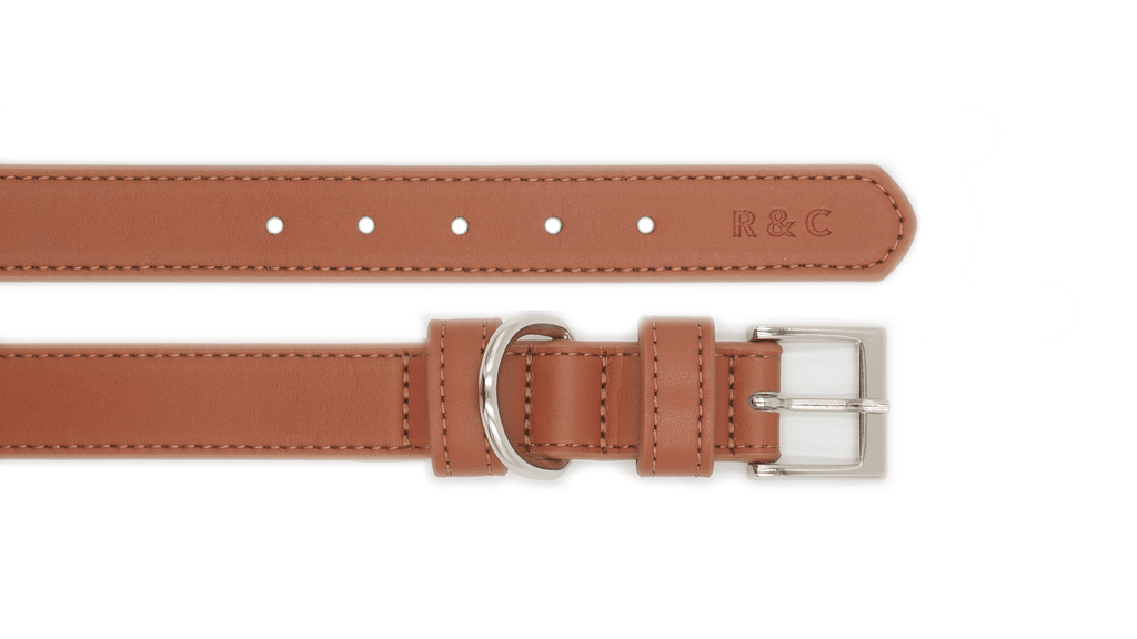 Luxury Vegan Leather Dog Collar | Eco-Friendly, Water-Resistant | Brown