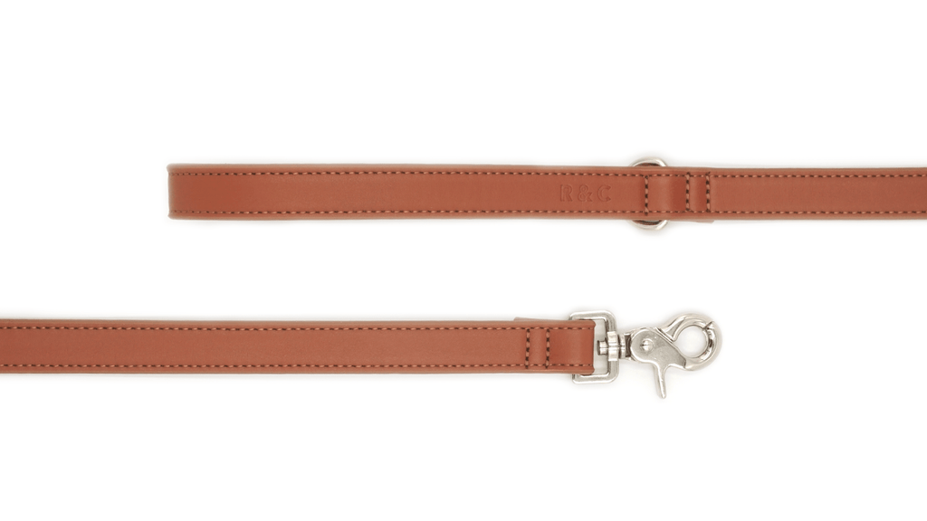 Luxury Vegan Leather Dog Lead | Eco-Friendly, Water-Resistant | Brown | 110cm