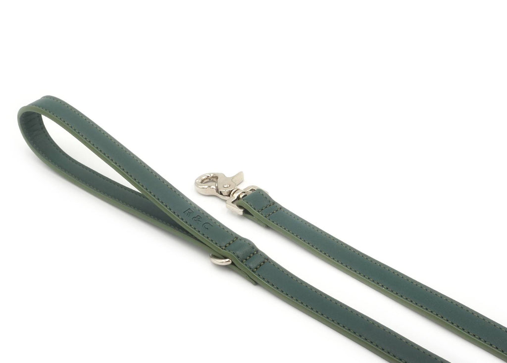 Luxury Vegan Leather Dog Lead | Eco-Friendly, Water-Resistant | Green | 110cm