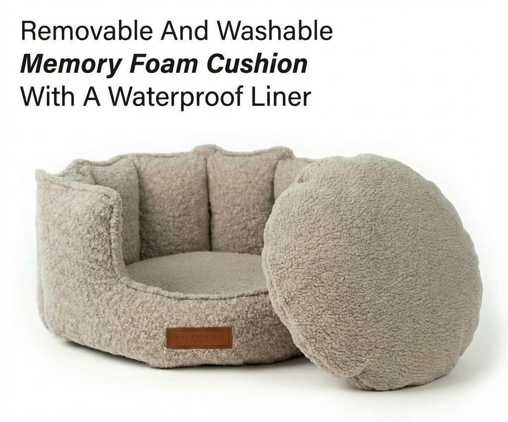 Luxury Boucle Dog Bed | Orthopaedic, High Wall | The Cotswold | The Hound & Dane